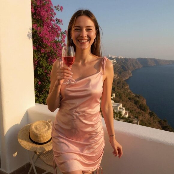 Hello Molly Pink Cocktail Dress Runched Sides Size Small - Picture 1 of 6